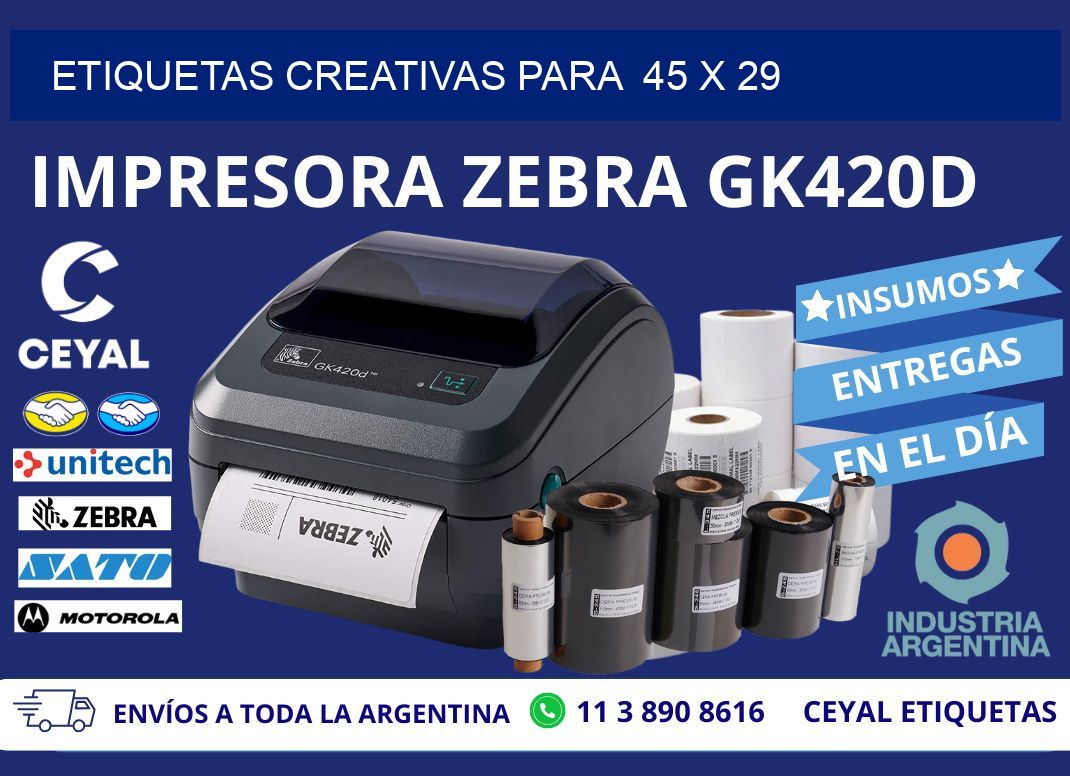 ETIQUETAS CREATIVAS PARA  45 x 29