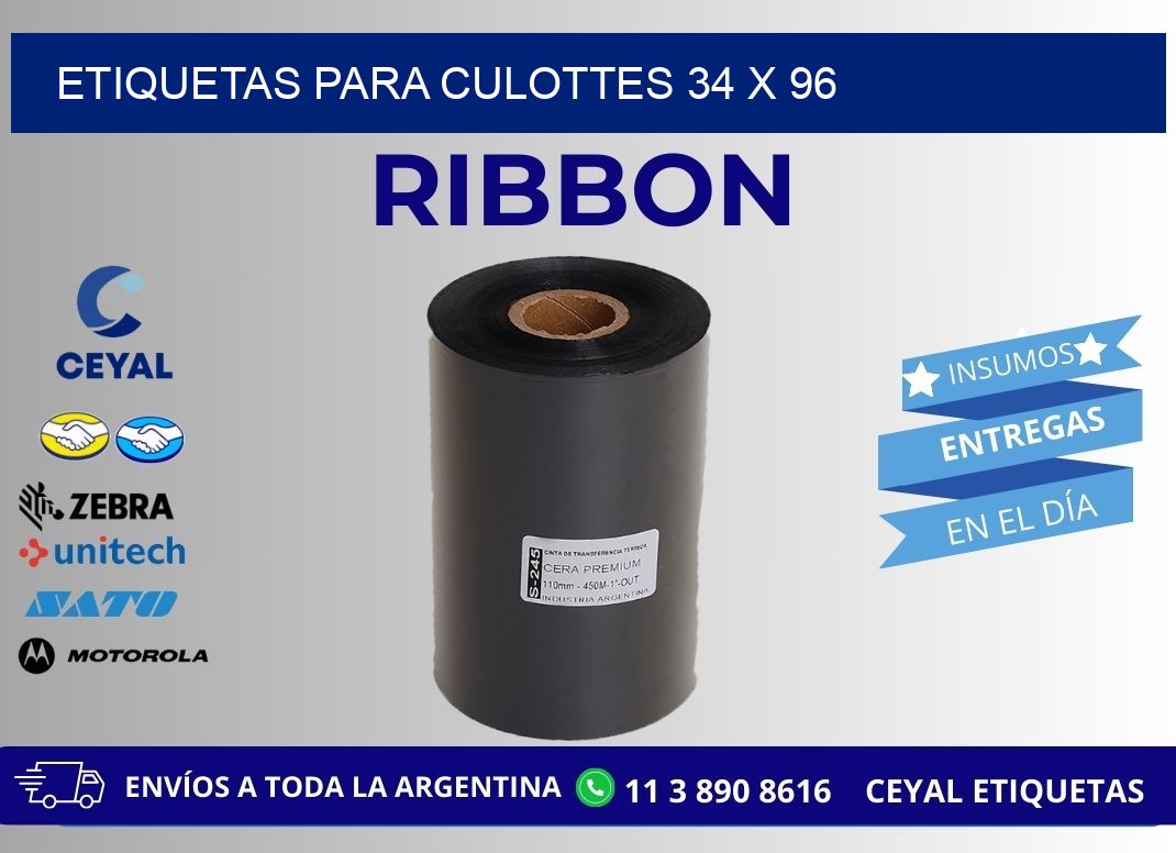 ETIQUETAS PARA CULOTTES 34 x 96