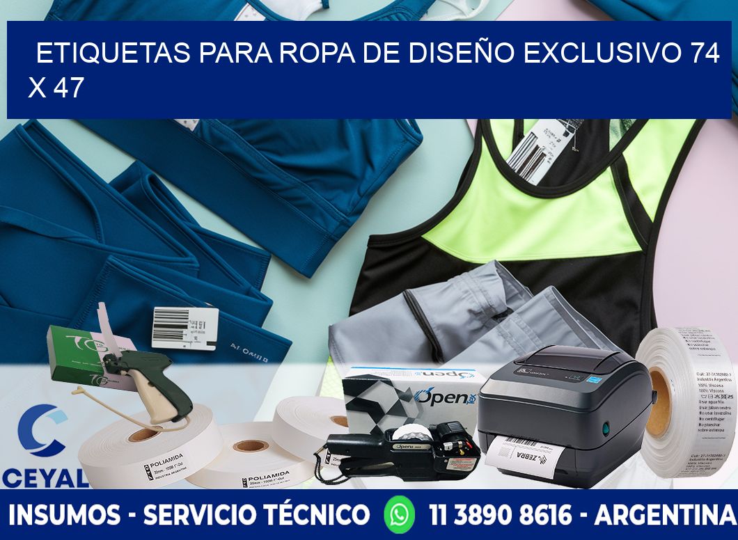 ETIQUETAS PARA ROPA DE DISEÑO EXCLUSIVO 74 x 47