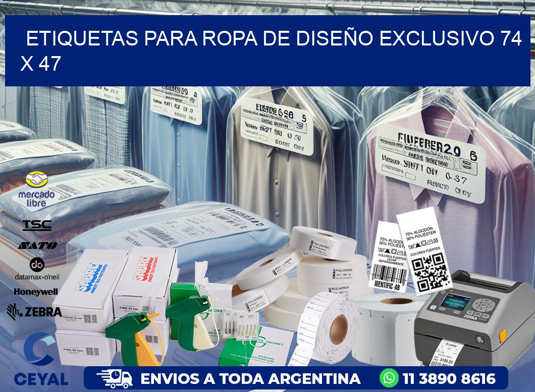 ETIQUETAS PARA ROPA DE DISEÑO EXCLUSIVO 74 x 47