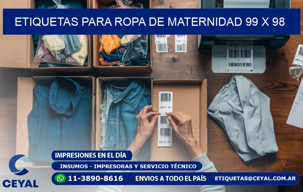 ETIQUETAS PARA ROPA DE MATERNIDAD 99 x 98