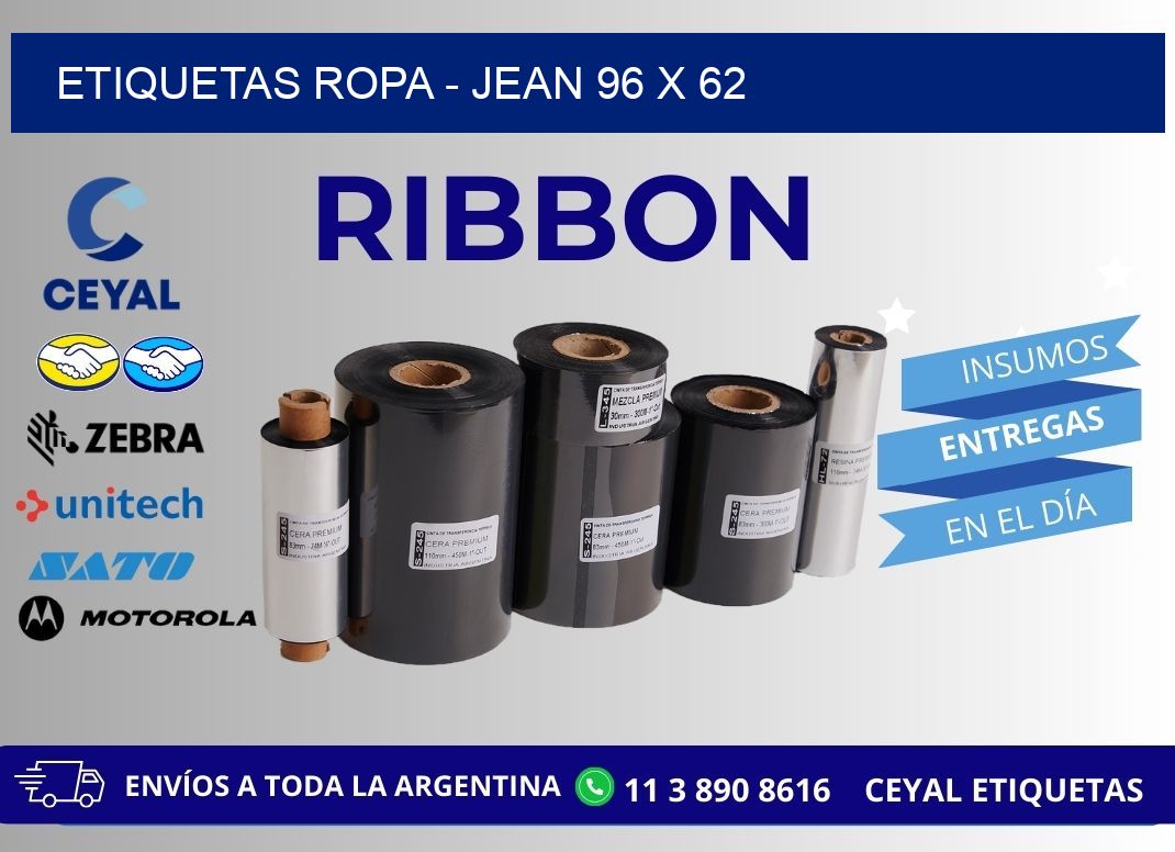 ETIQUETAS ROPA - JEAN 96 x 62