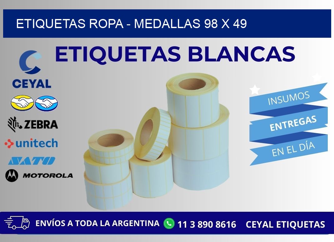 ETIQUETAS ROPA – MEDALLAS 98 x 49