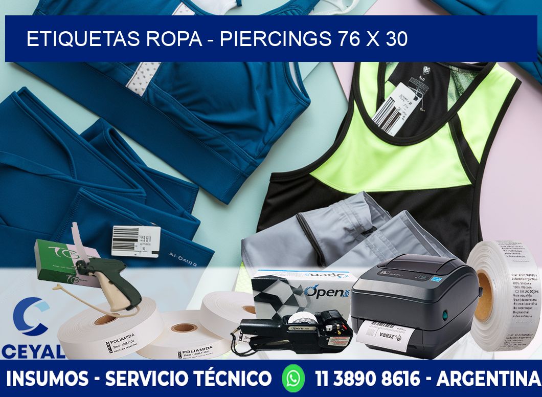 ETIQUETAS ROPA - PIERCINGS 76 x 30