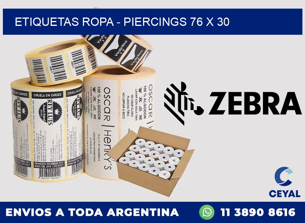 ETIQUETAS ROPA - PIERCINGS 76 x 30