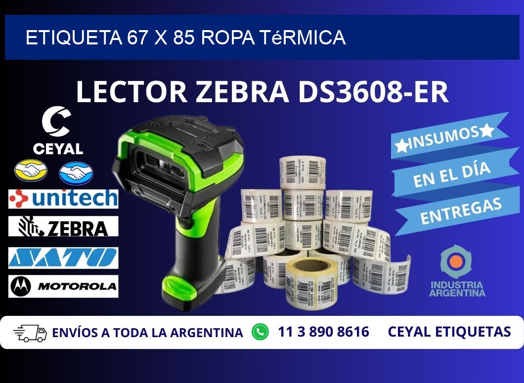 Etiqueta 67 x 85 ropa térmica