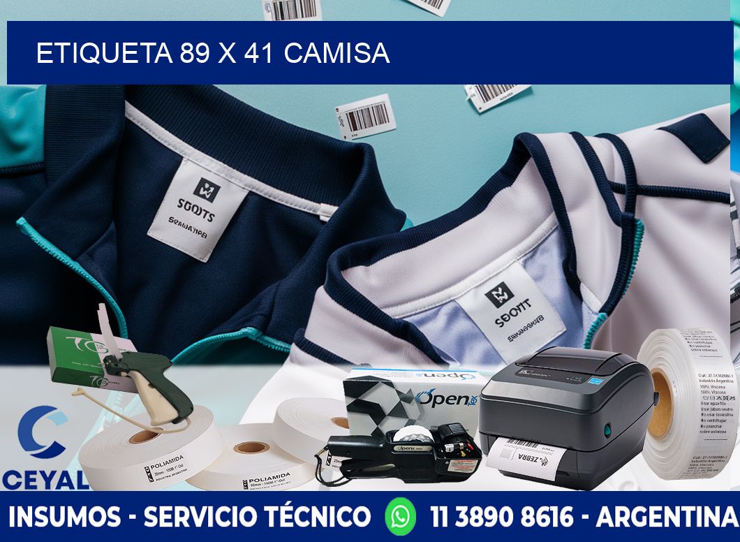 Etiqueta 89 x 41 camisa