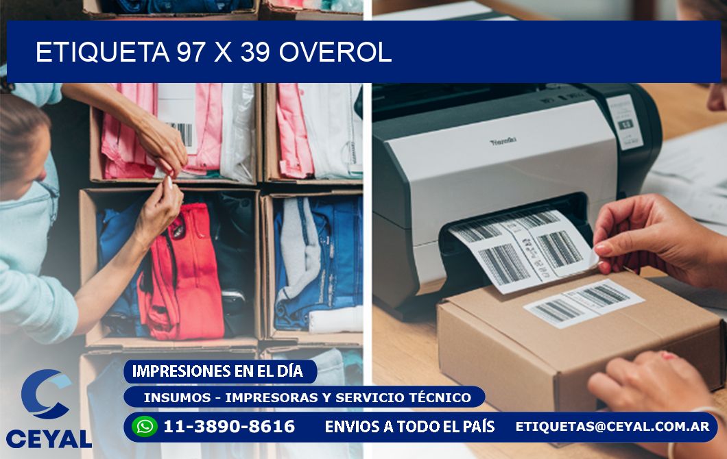 Etiqueta 97 x 39 overol