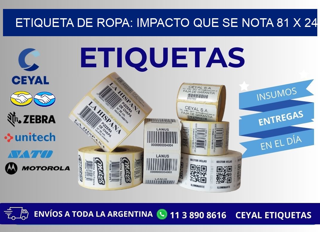 Etiqueta de Ropa: Impacto que Se Nota 81 x 24