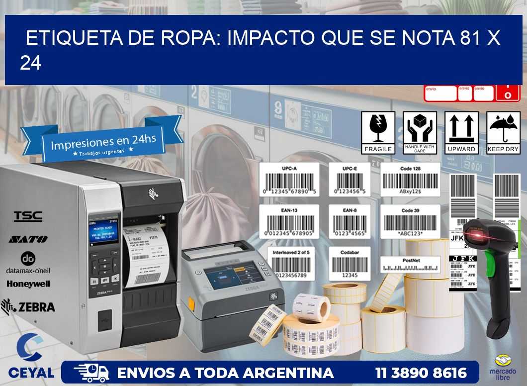 Etiqueta de Ropa: Impacto que Se Nota 81 x 24