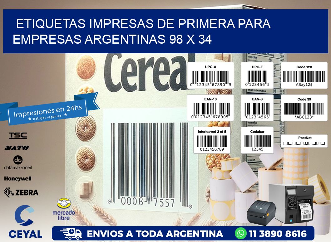 Etiquetas Impresas de Primera para Empresas Argentinas 98 x 34