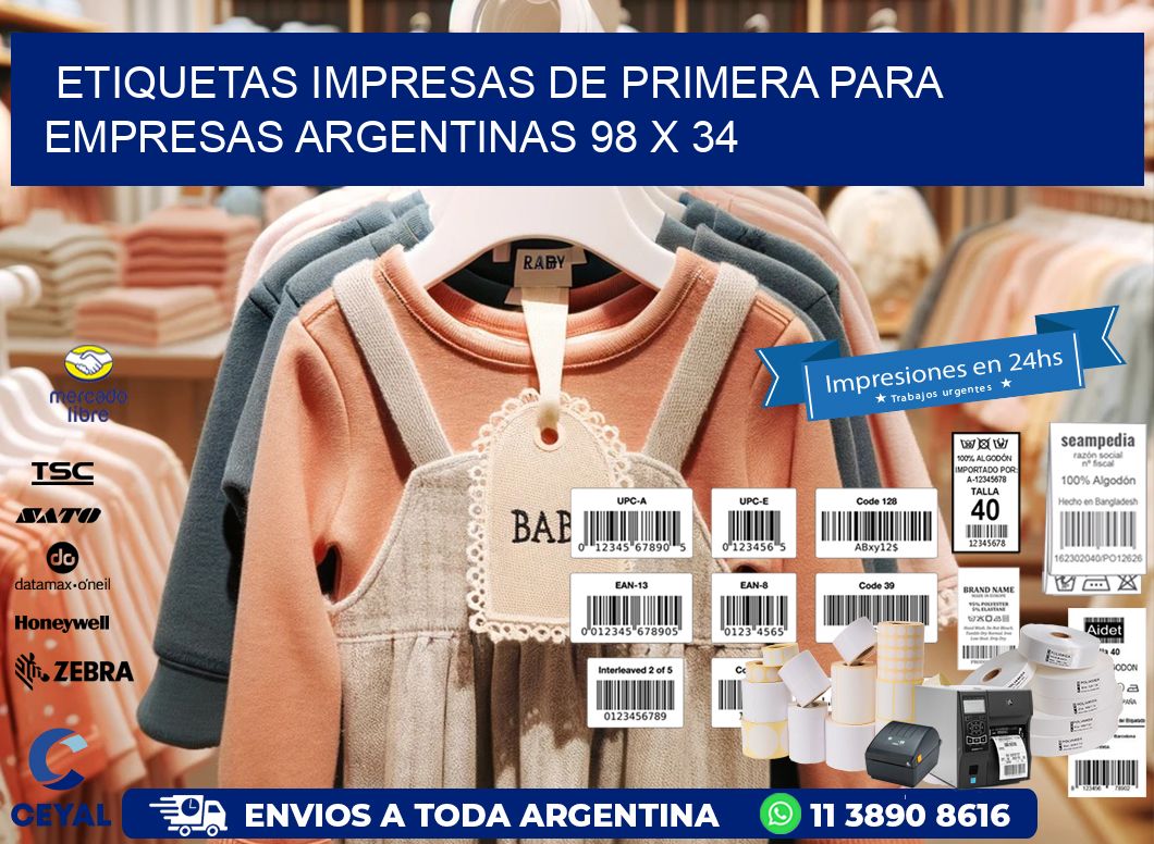 Etiquetas Impresas de Primera para Empresas Argentinas 98 x 34