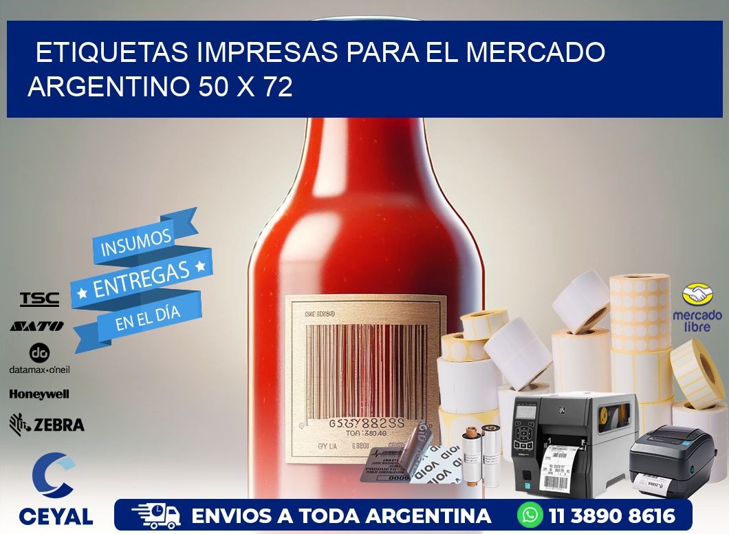 Etiquetas Impresas para el Mercado Argentino 50 x 72