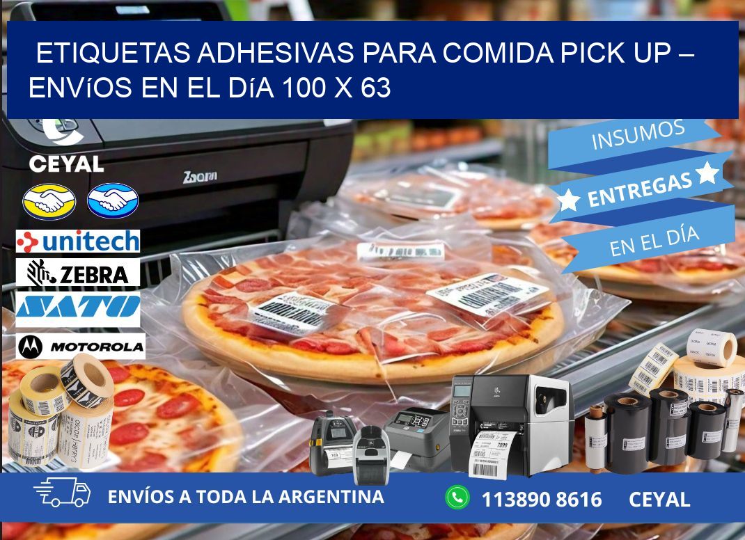 Etiquetas adhesivas para comida pick up – Envíos en el día 100 x 63