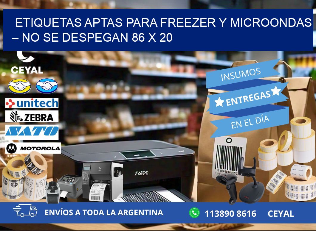 Etiquetas aptas para freezer y microondas – No se despegan 86 x 20