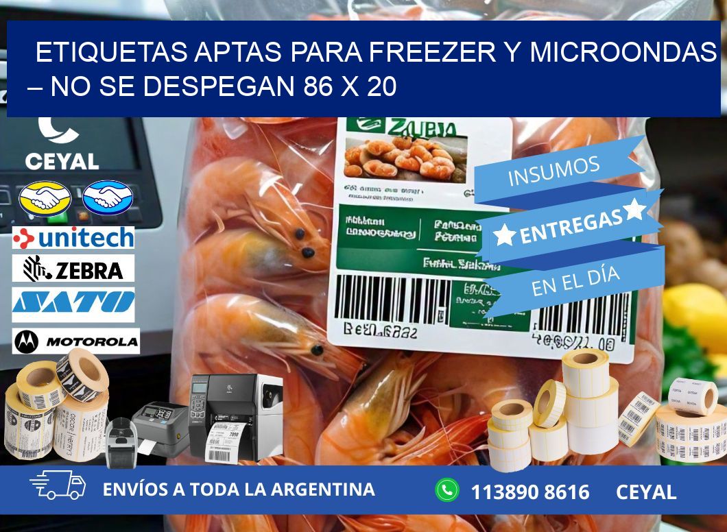 Etiquetas aptas para freezer y microondas – No se despegan 86 x 20