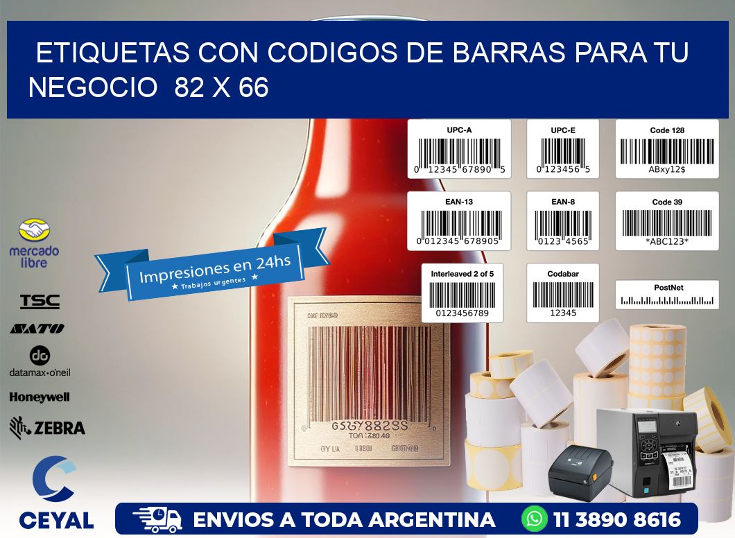 Etiquetas con Codigos de Barras para tu Negocio  82 x 66