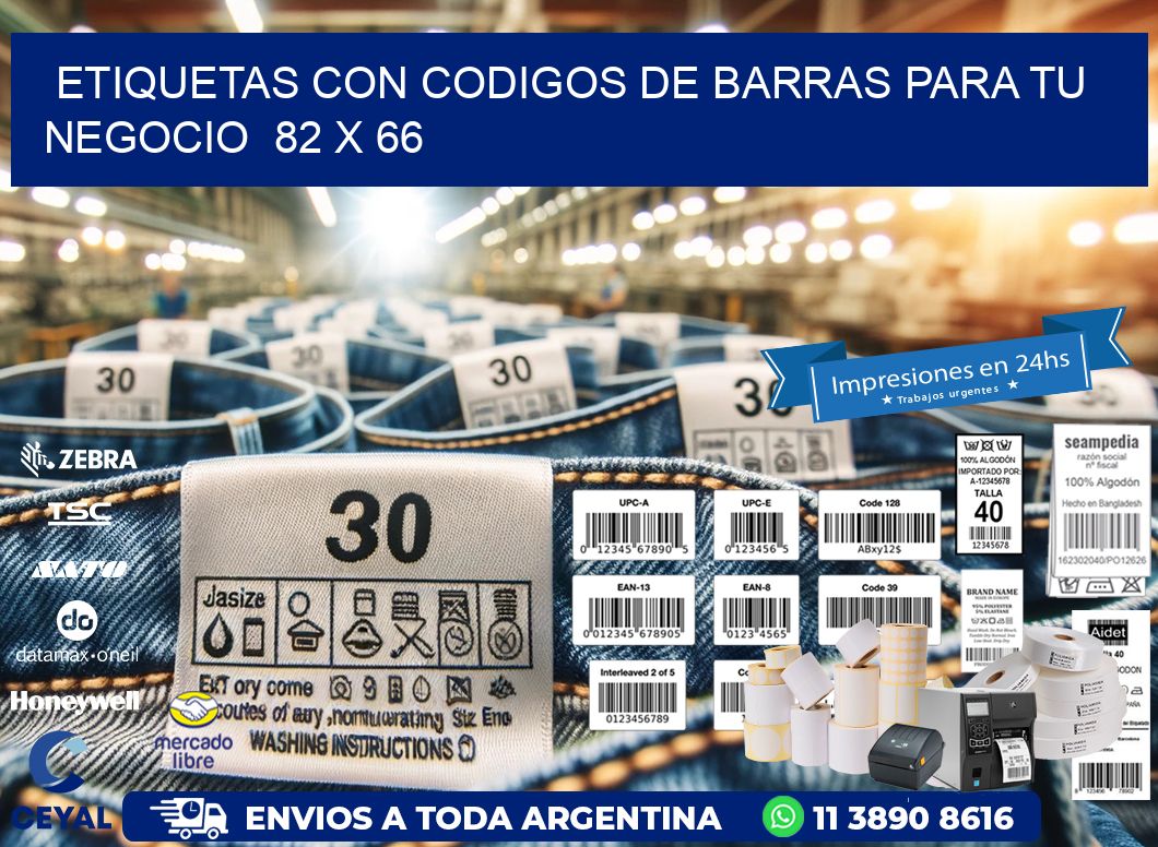 Etiquetas con Codigos de Barras para tu Negocio  82 x 66