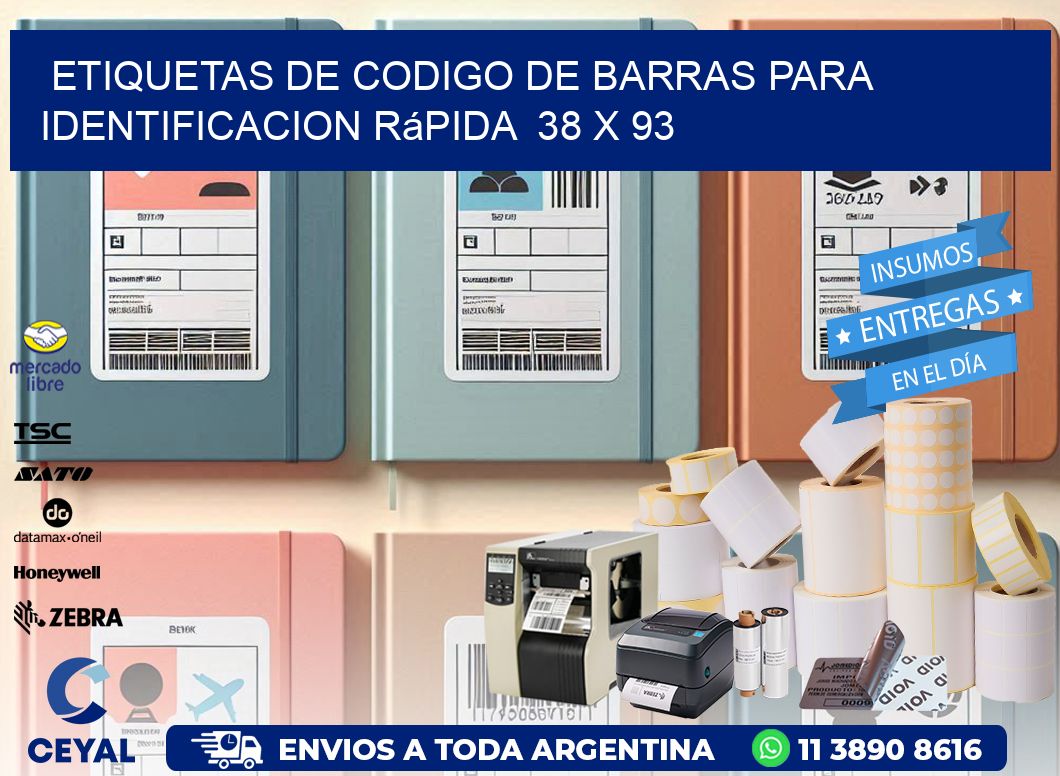 Etiquetas de Codigo de Barras para Identificacion Rápida  38 x 93