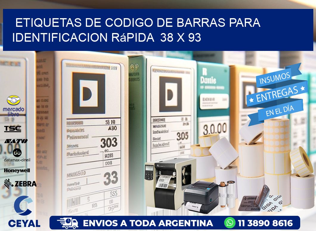 Etiquetas de Codigo de Barras para Identificacion Rápida  38 x 93