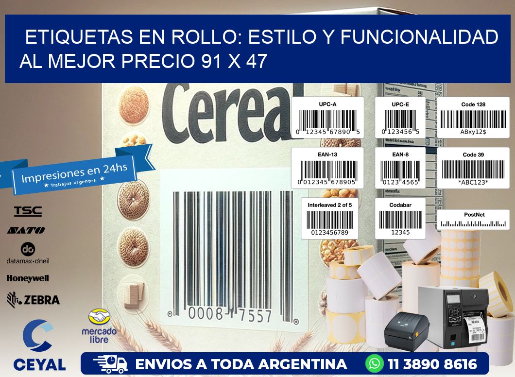 Etiquetas en Rollo: Estilo y Funcionalidad al Mejor Precio 91 x 47