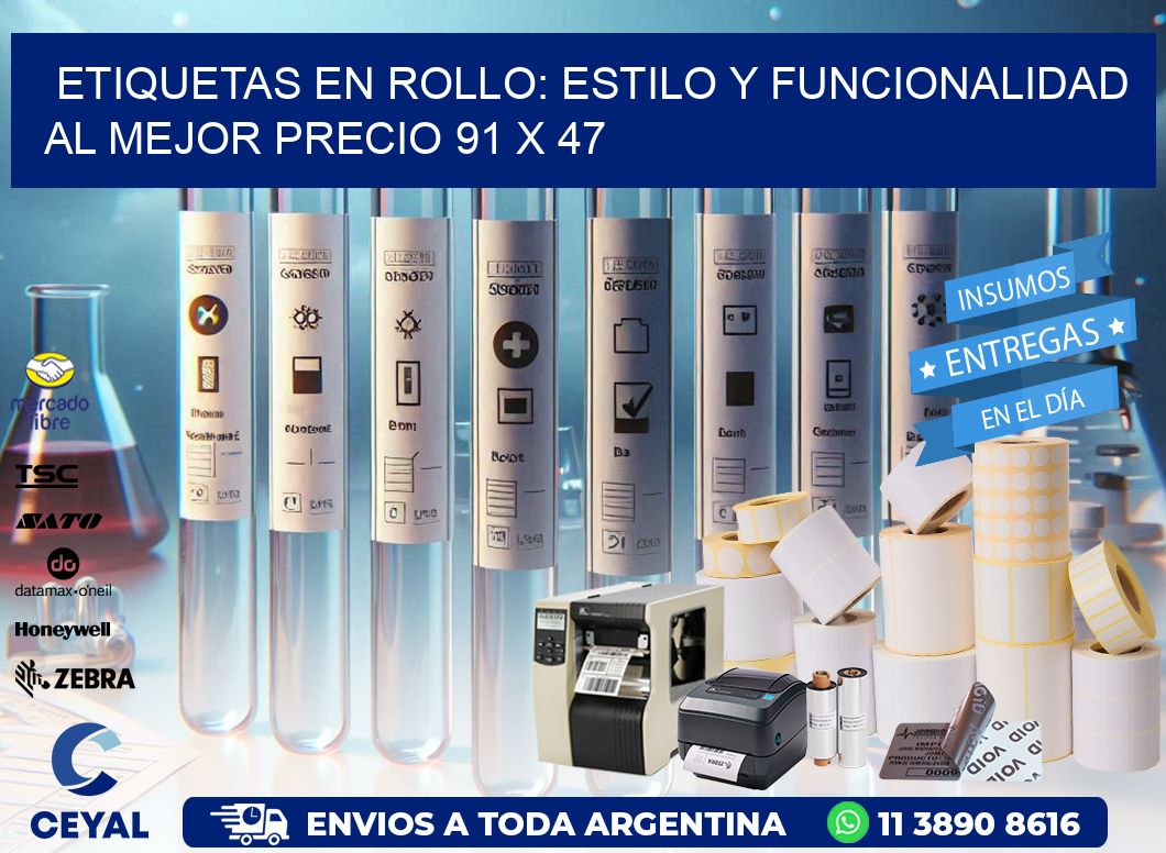 Etiquetas en Rollo: Estilo y Funcionalidad al Mejor Precio 91 x 47