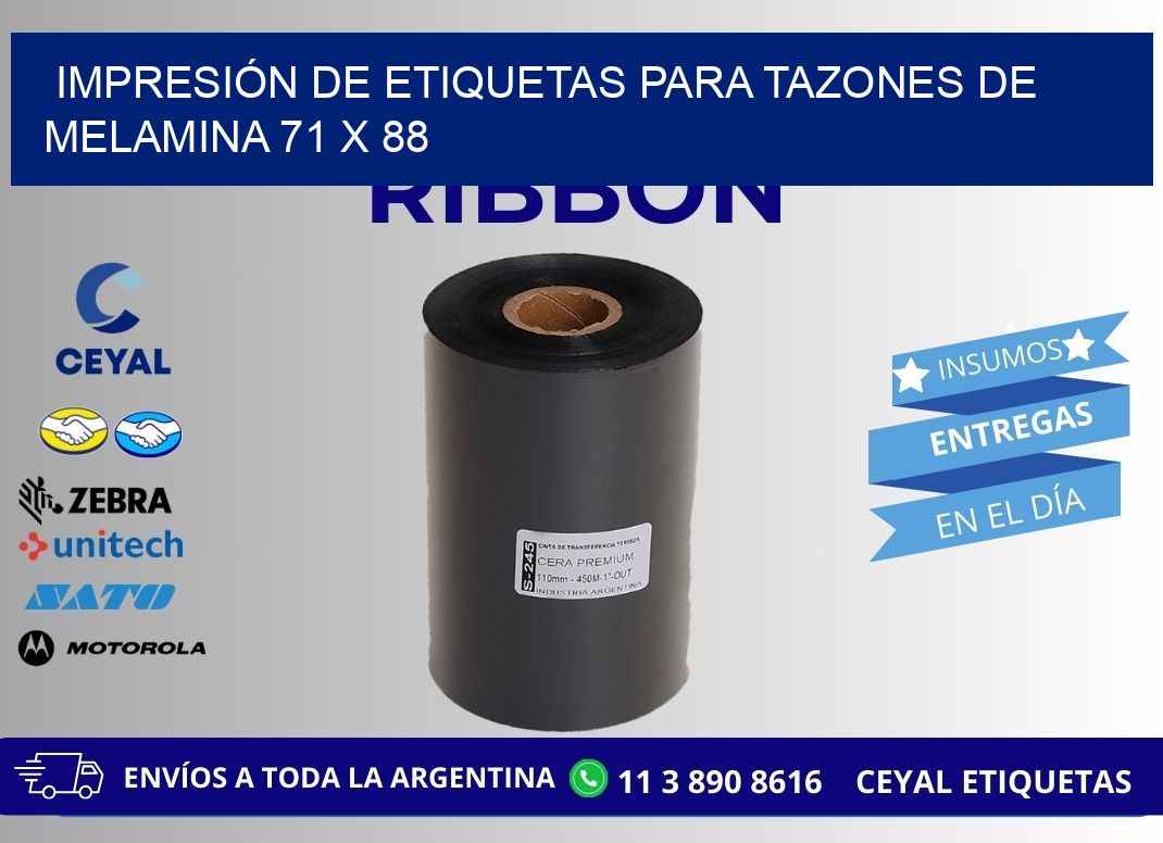 IMPRESIÓN DE ETIQUETAS PARA TAZONES DE MELAMINA 71 x 88