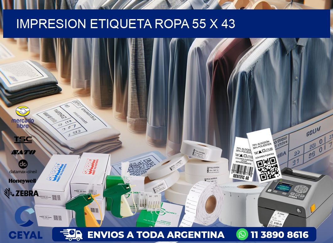 IMPRESION ETIQUETA ROPA 55 x 43