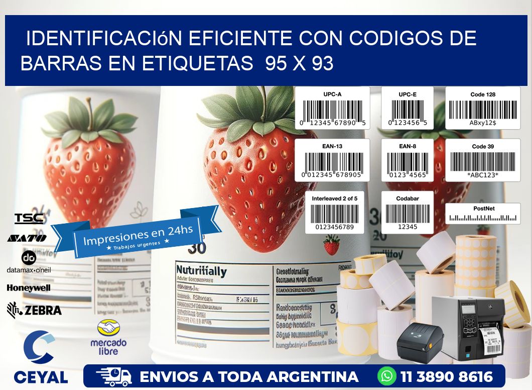 Identificación Eficiente con Codigos de Barras en Etiquetas  95 x 93