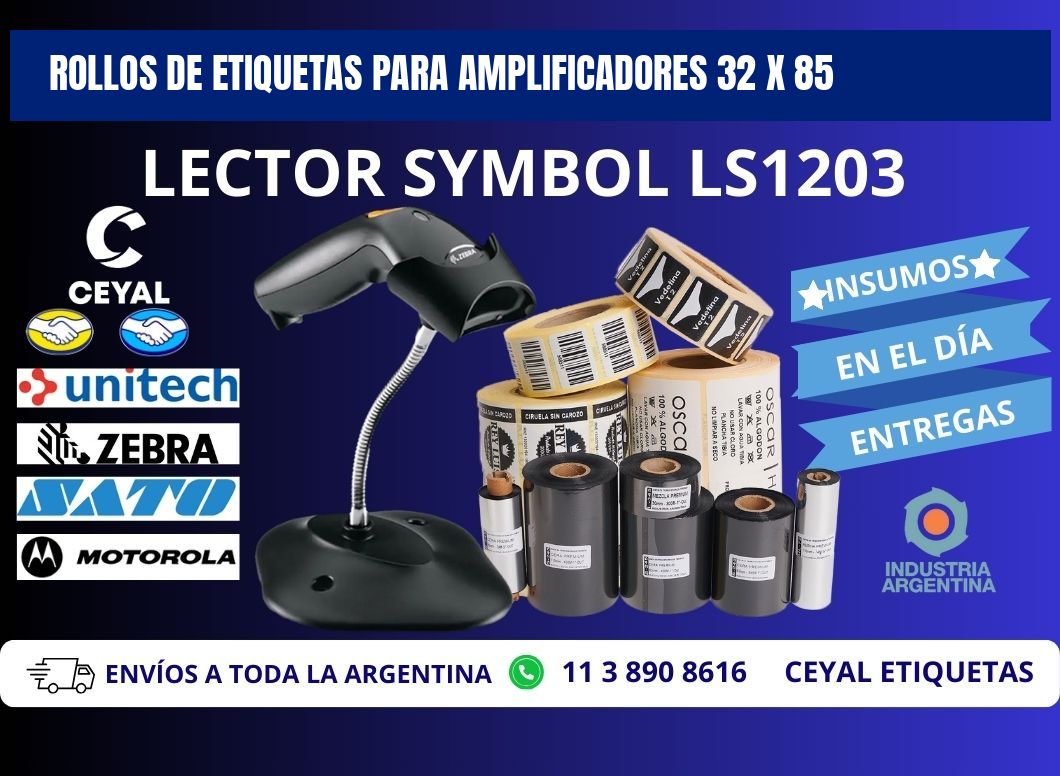 ROLLOS DE ETIQUETAS PARA AMPLIFICADORES 32 x 85