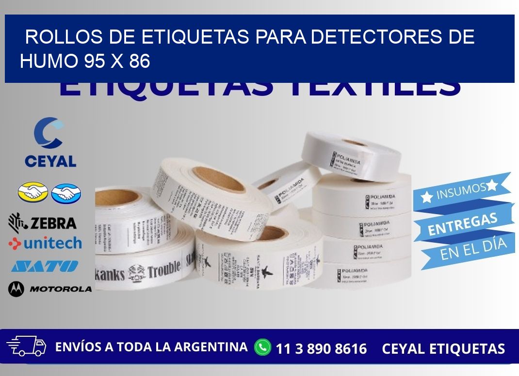 ROLLOS DE ETIQUETAS PARA DETECTORES DE HUMO 95 x 86