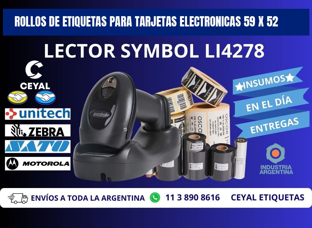 ROLLOS DE ETIQUETAS PARA TARJETAS ELECTRONICAS 59 x 52