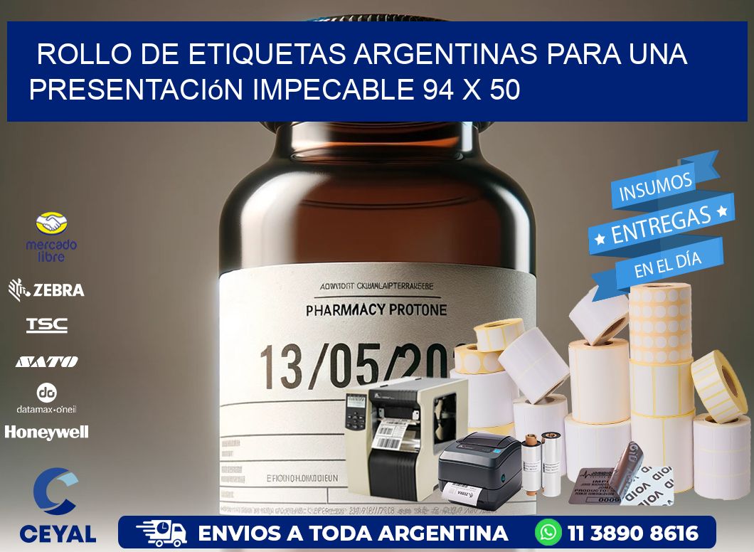 Rollo de Etiquetas Argentinas para una Presentación Impecable 94 x 50