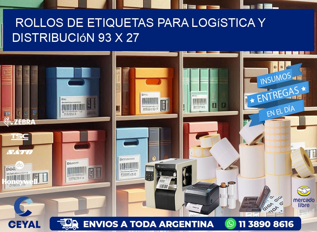 Rollos de Etiquetas para Logística y Distribución 93 x 27