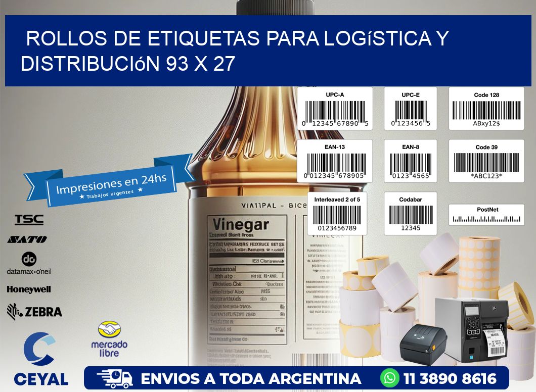 Rollos de Etiquetas para Logística y Distribución 93 x 27