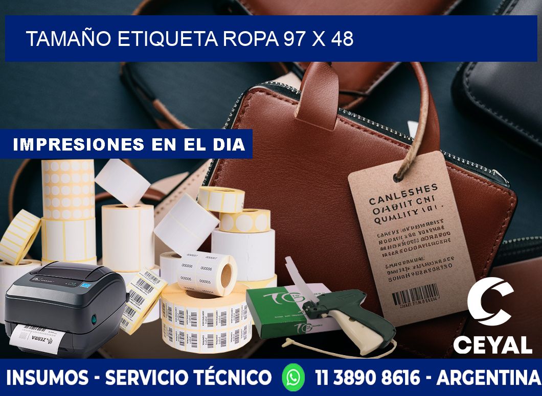 TAMAÑO ETIQUETA ROPA 97 x 48