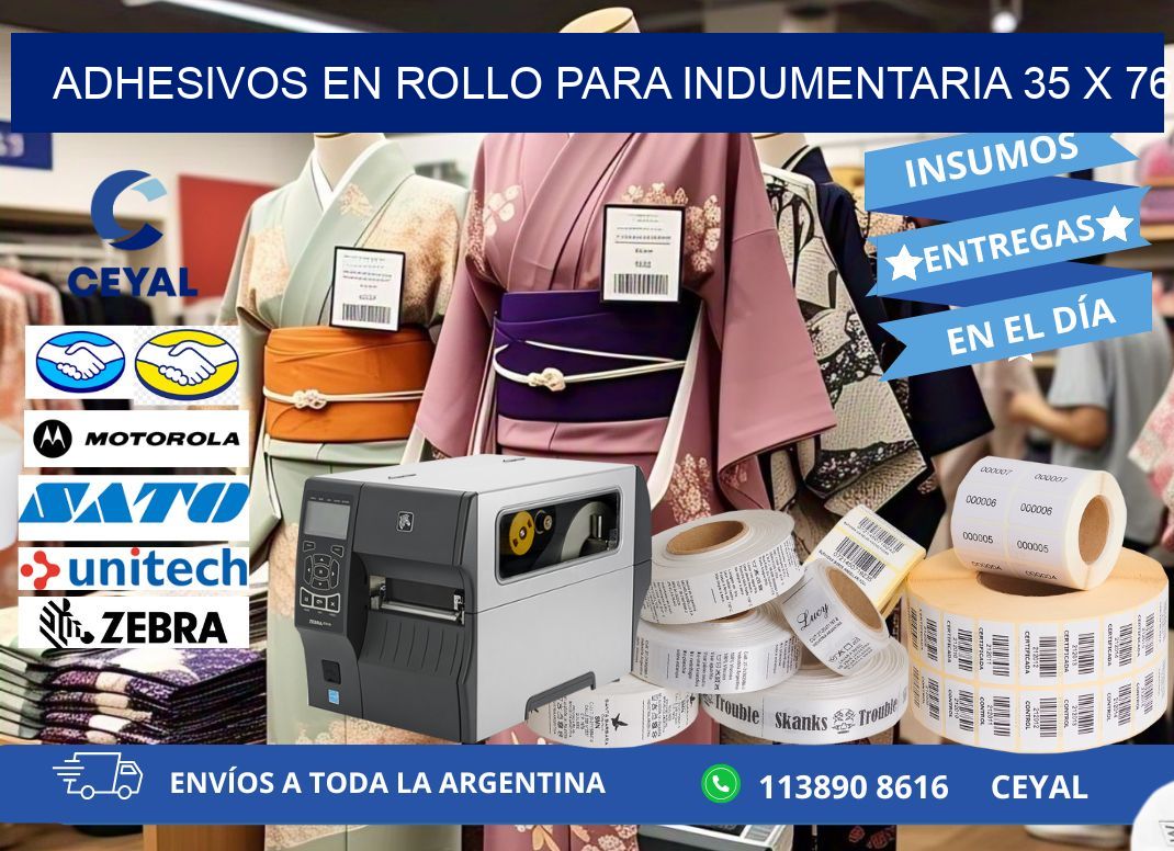 ADHESIVOS EN ROLLO PARA INDUMENTARIA 35 x 76