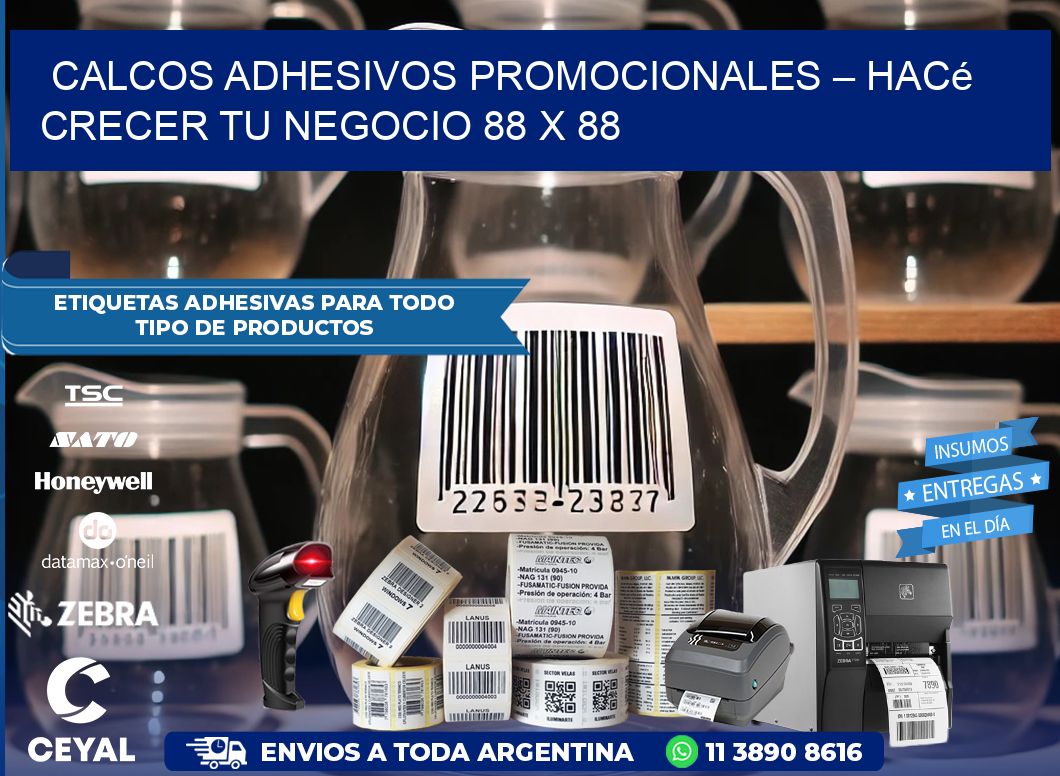 Calcos Adhesivos Promocionales – Hacé Crecer Tu Negocio 88 x 88