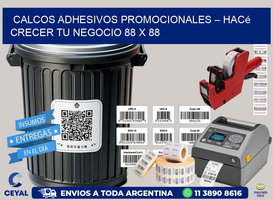 Calcos Adhesivos Promocionales – Hacé Crecer Tu Negocio 88 x 88