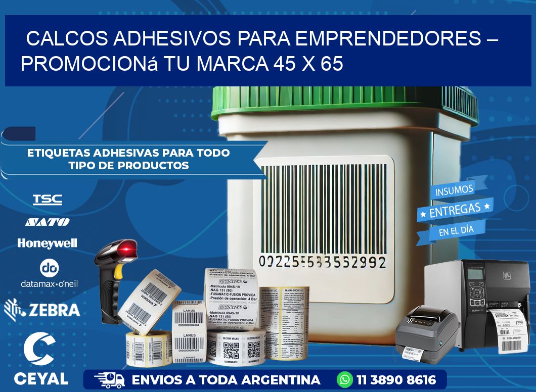 Calcos Adhesivos para Emprendedores – Promocioná Tu Marca 45 x 65