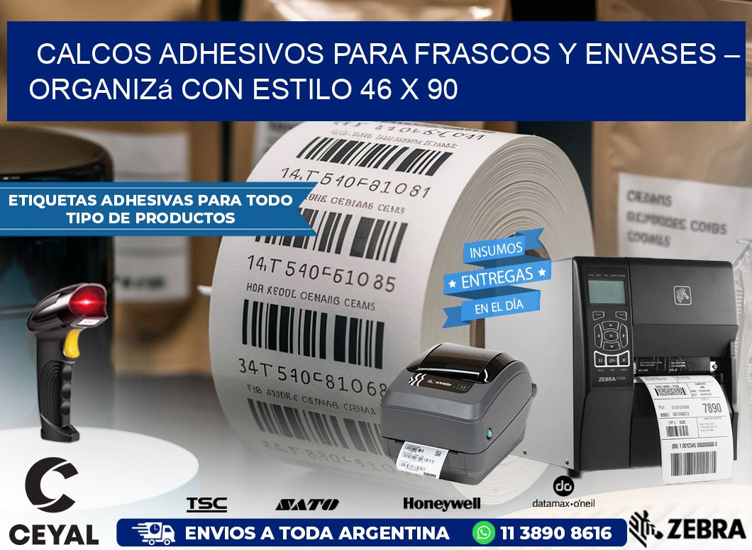 Calcos Adhesivos para Frascos y Envases – Organizá con Estilo 46 x 90