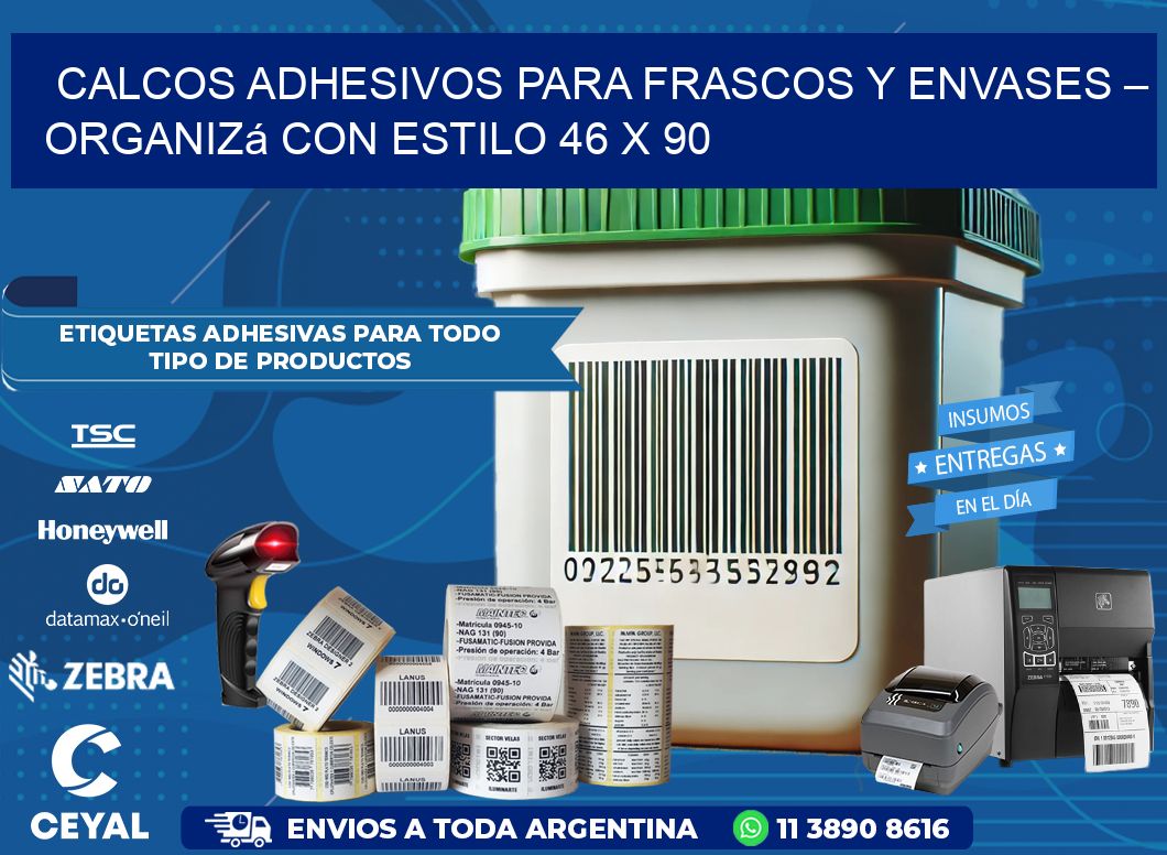 Calcos Adhesivos para Frascos y Envases – Organizá con Estilo 46 x 90