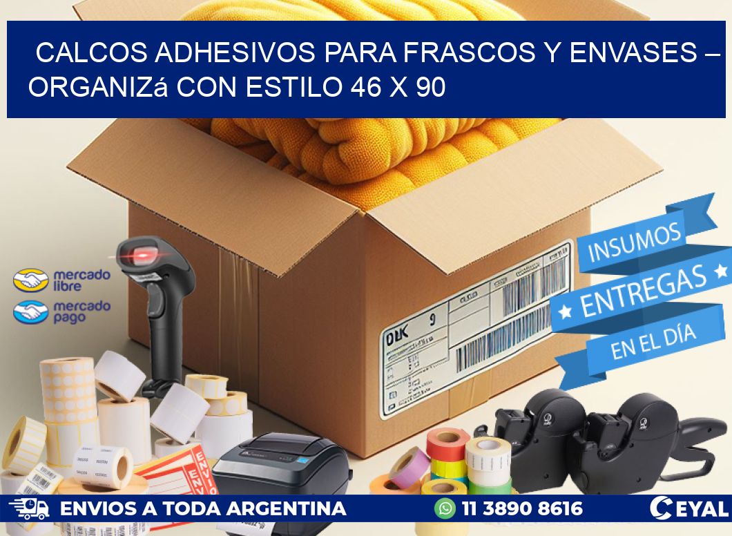 Calcos Adhesivos para Frascos y Envases – Organizá con Estilo 46 x 90