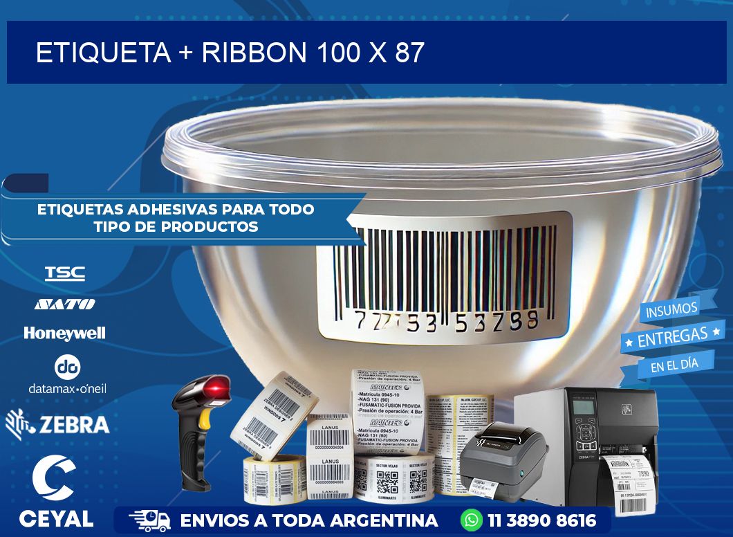 ETIQUETA + RIBBON 100 x 87