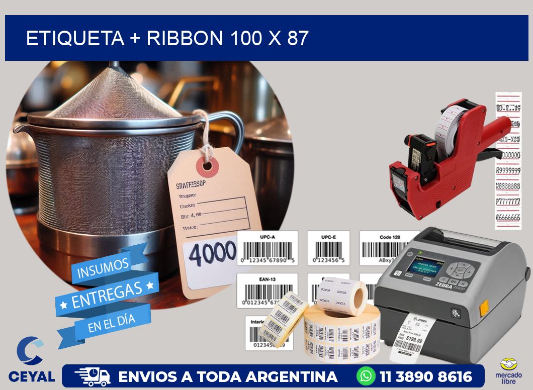 ETIQUETA + RIBBON 100 x 87