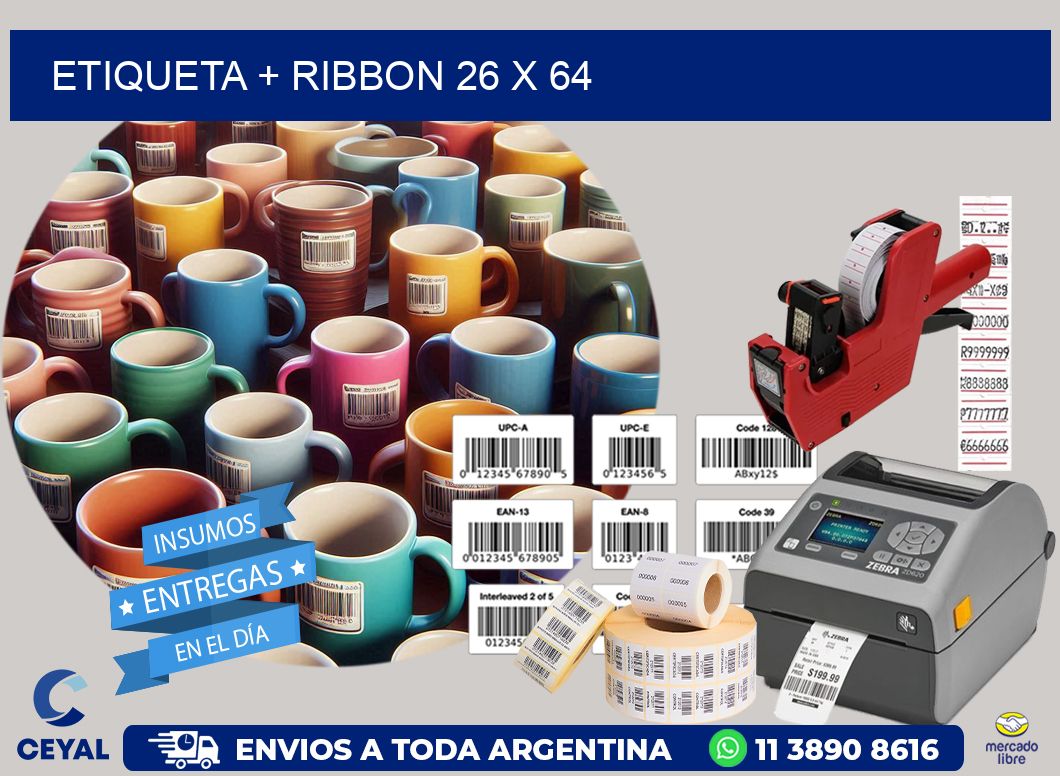 ETIQUETA + RIBBON 26 x 64