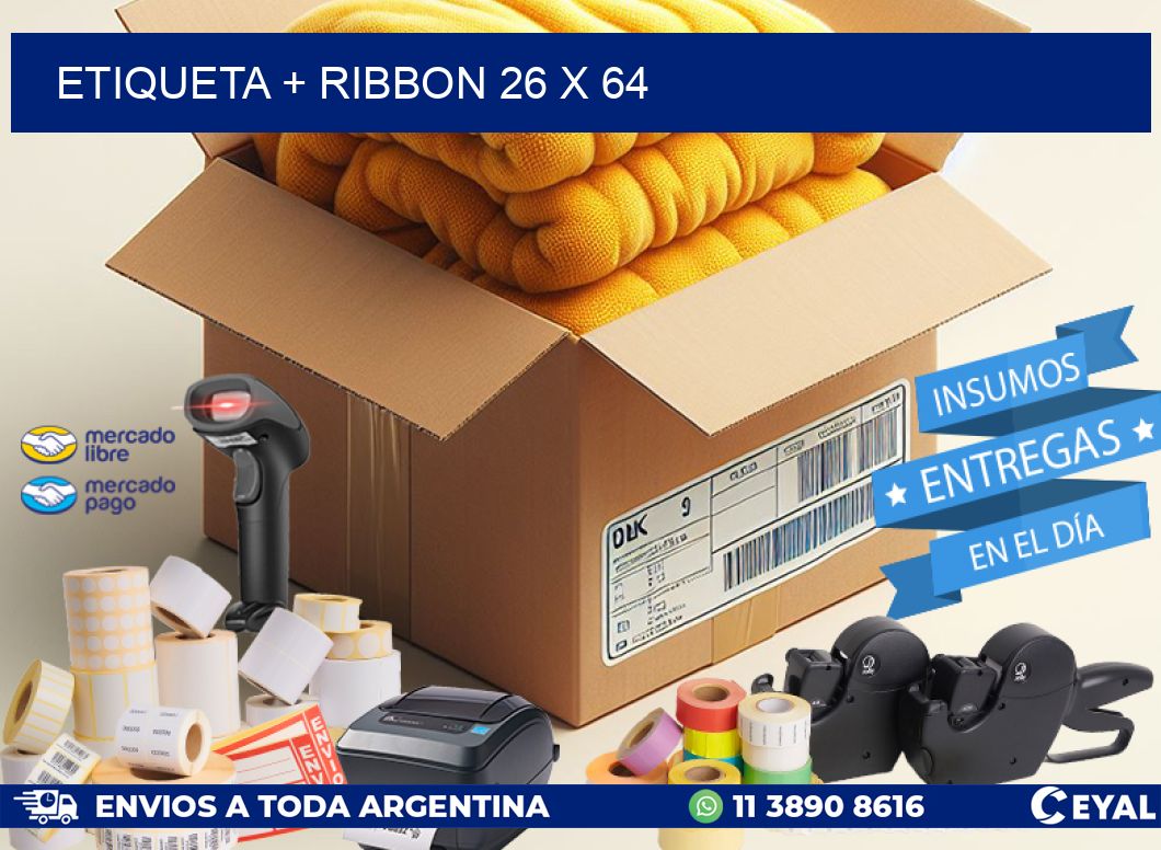 ETIQUETA + RIBBON 26 x 64