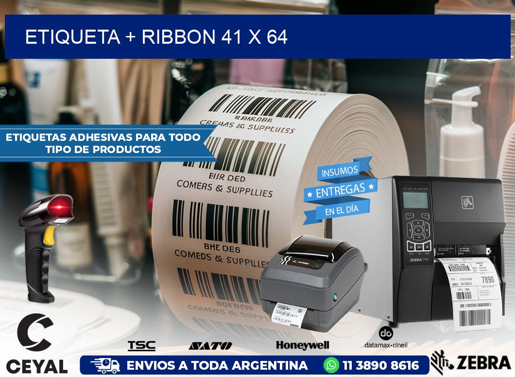 ETIQUETA + RIBBON 41 x 64