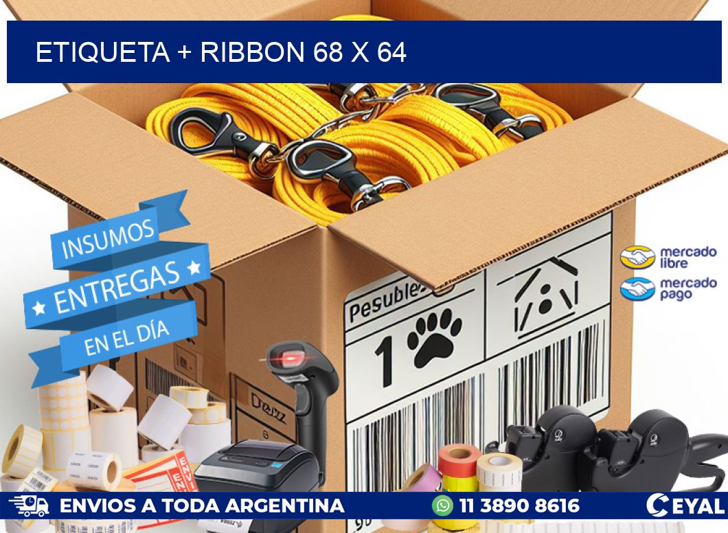 ETIQUETA + RIBBON 68 x 64