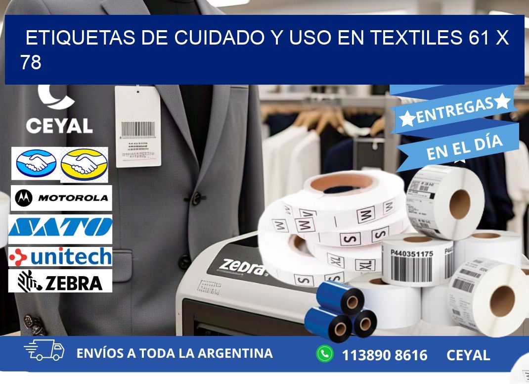 ETIQUETAS DE CUIDADO Y USO EN TEXTILES 61 x 78